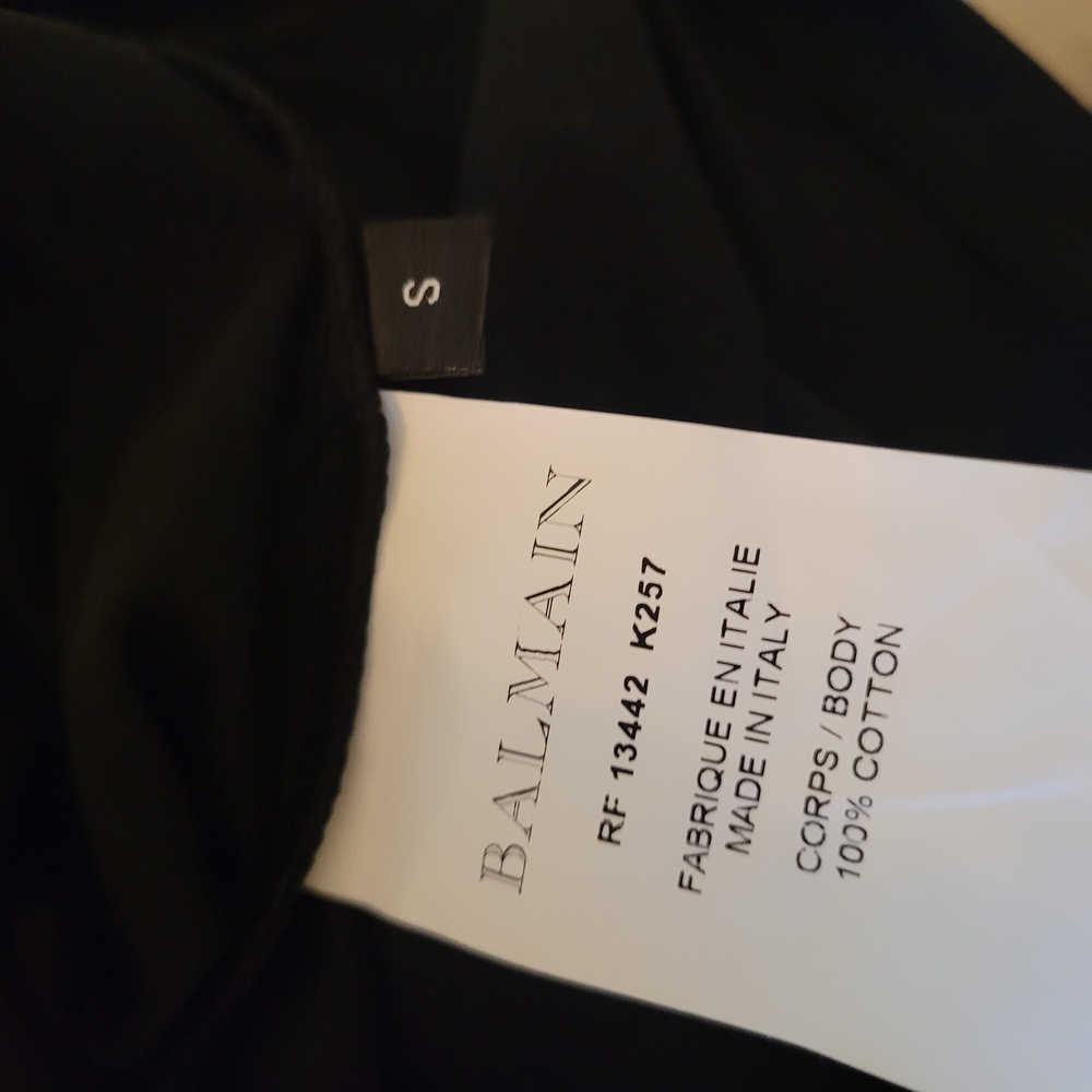 Balmain Black Floral Graphic T-Shirt - Picture 5 of 5